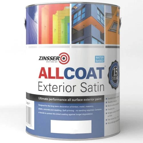 Zinsser Allcoat Water Based Exterior Satin Tinted Colours (Any RAL Colour)